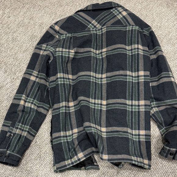Patagonia Gray, Gold, Green Plaid Shirt Jacket - Picture 6 of 6